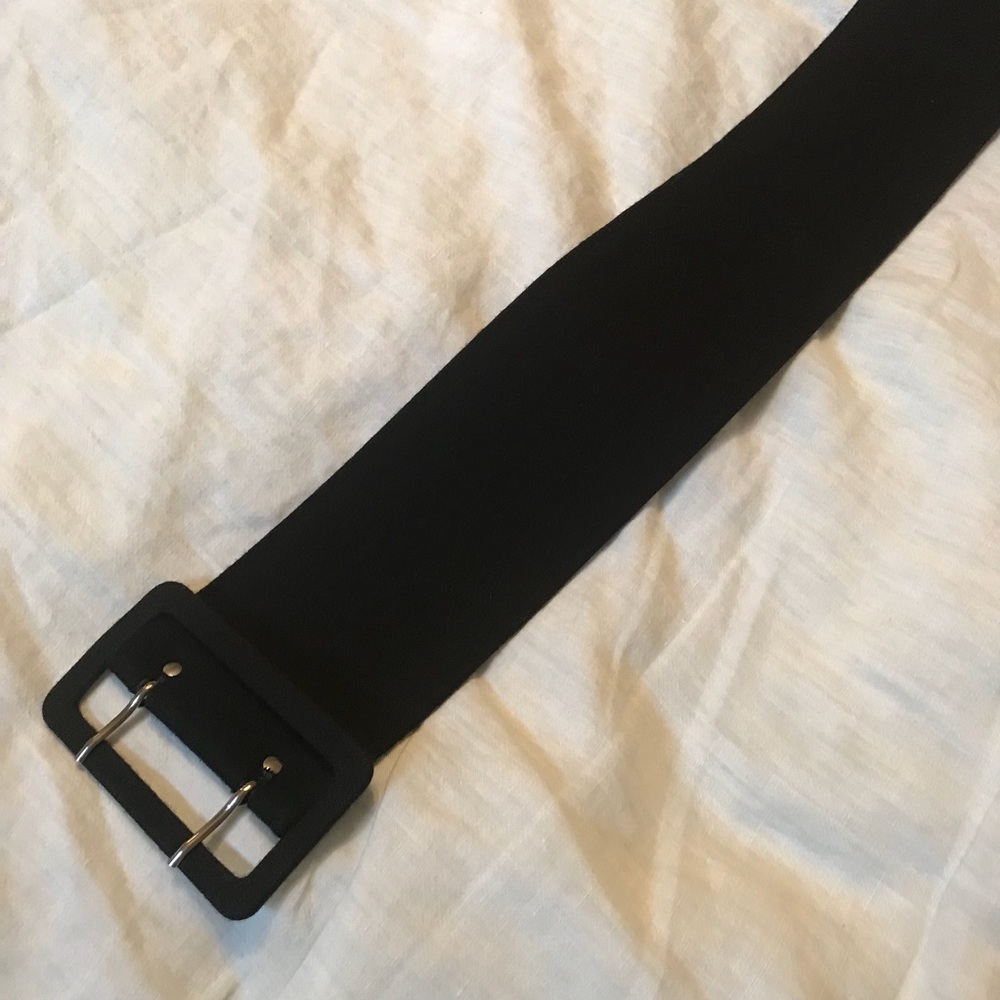 Wool blend black belt